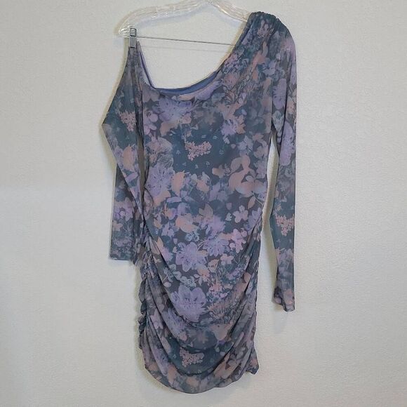 Free People Chloe Long Sleeve One Shoulder Mini Dress Size M - Picture 4 of 10
